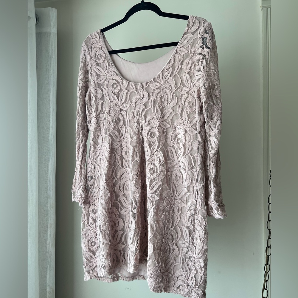 Xhilaration lace dress / tunic, mini dress. Dusty rose color, size: XXL. NWOT - Picture 3 of 9